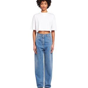 New PRADA organic 5 pocket denim jeans navy 25 nwt $1490